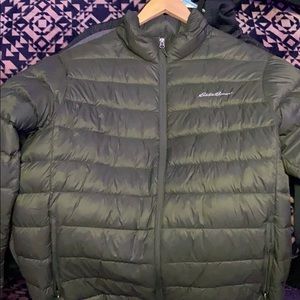 eddie bauer green puffer jacket